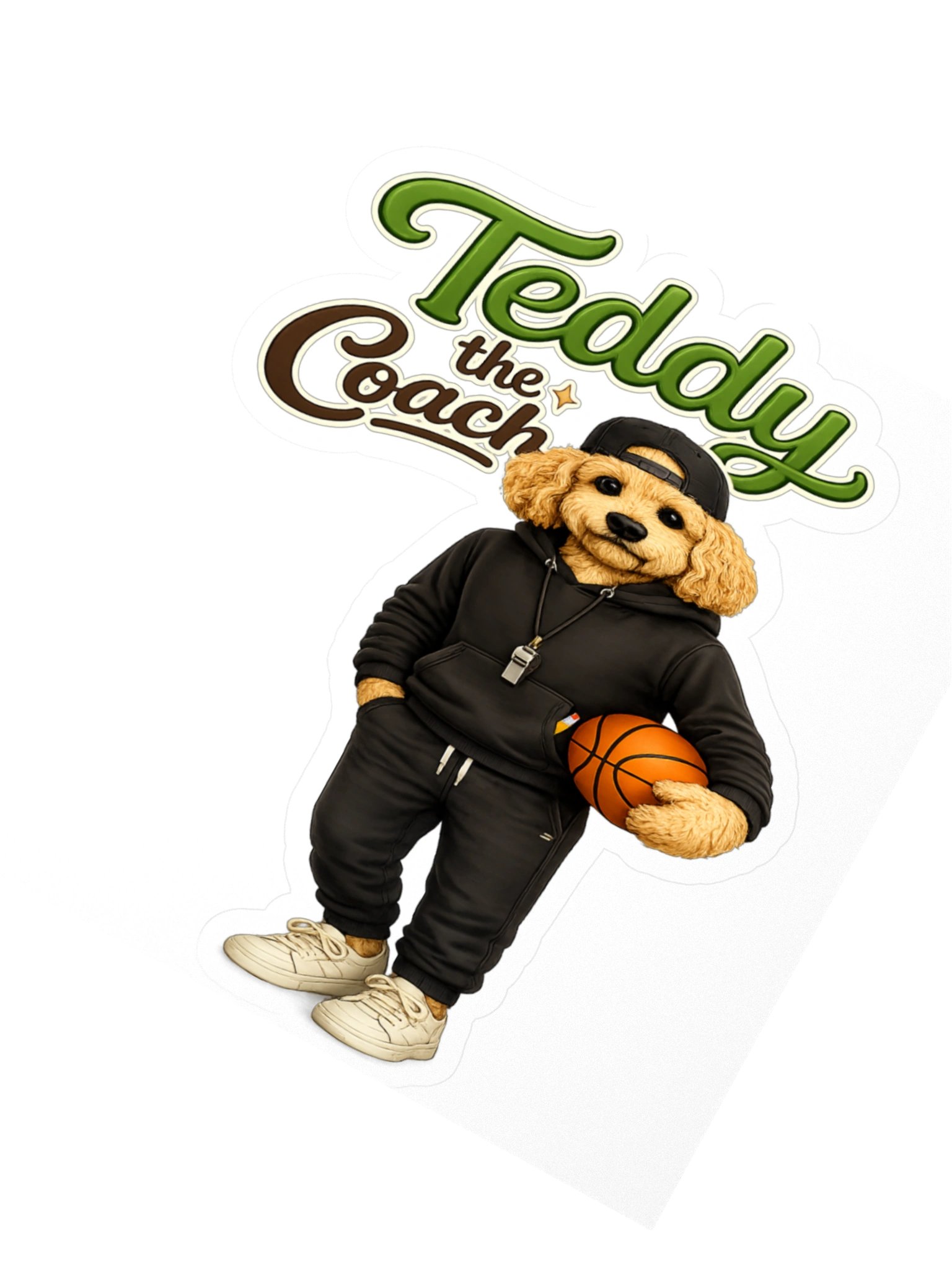 Teddy the Coach Streetwear Dog Basketball Sticker product image (2)
