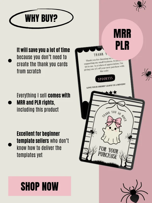 Halloween Thank You Cards Printable Coquette product image (8)