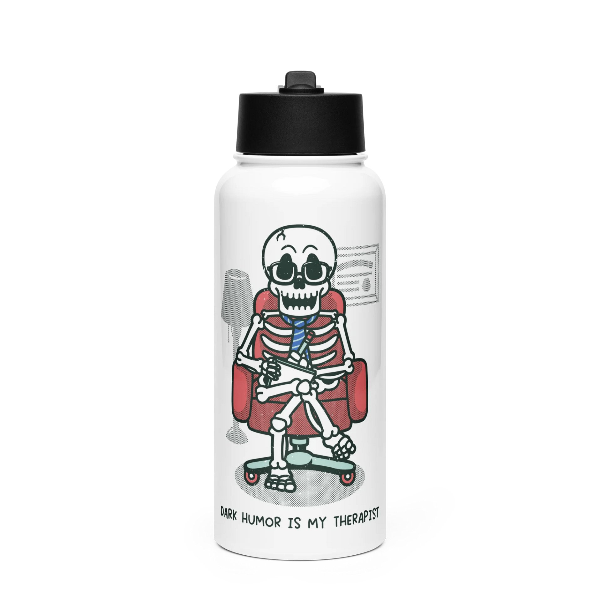 Dark Humor Is My Therapy Water Bottle product image (1)