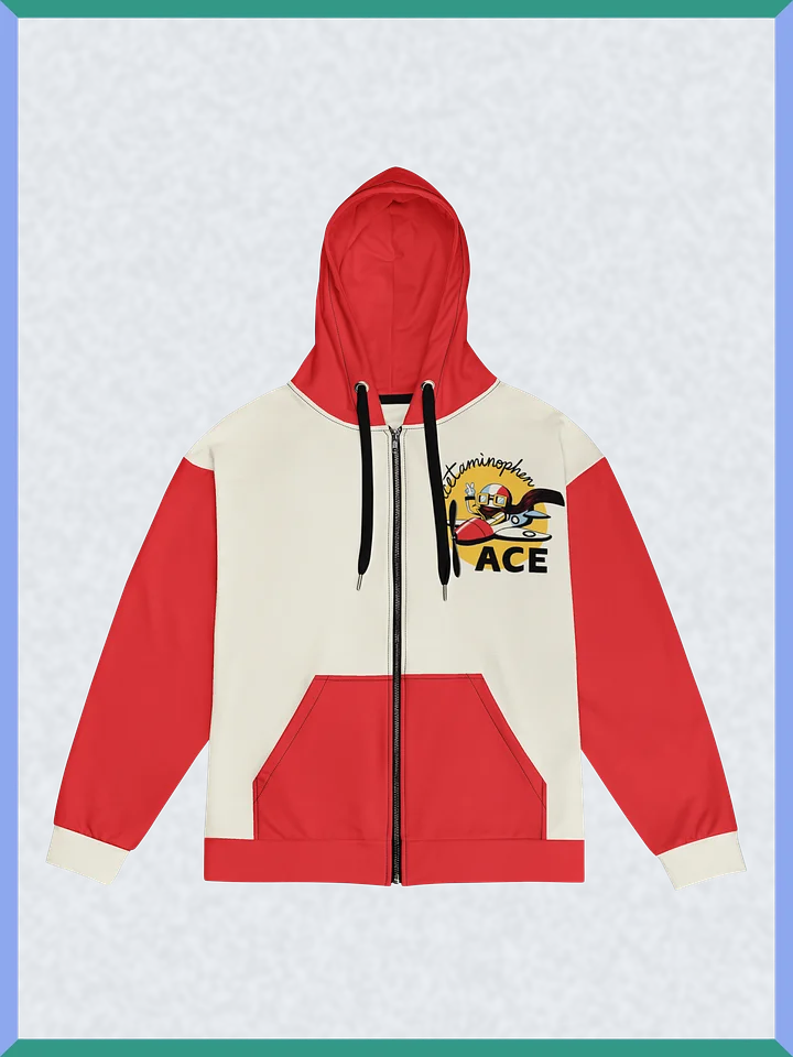 Acetaminophen Ace - Red-Sleeved Zipper Hoodie product image (1)