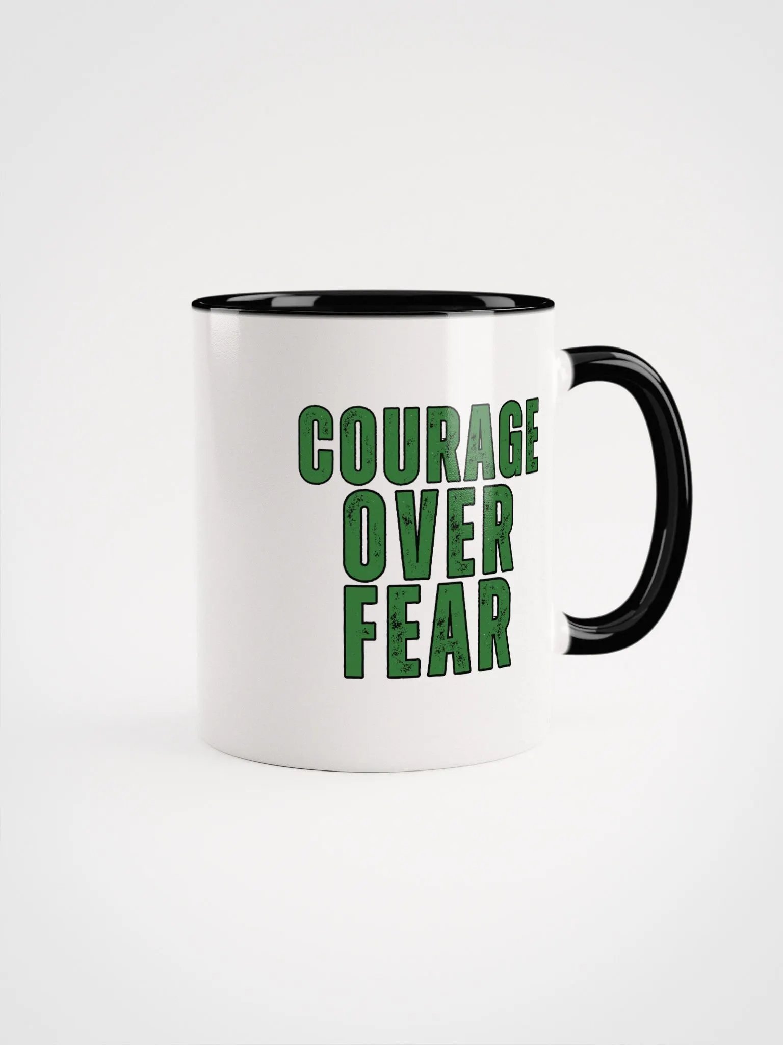 Courage Over Fear Distressed Ceramic Mug product image (1)