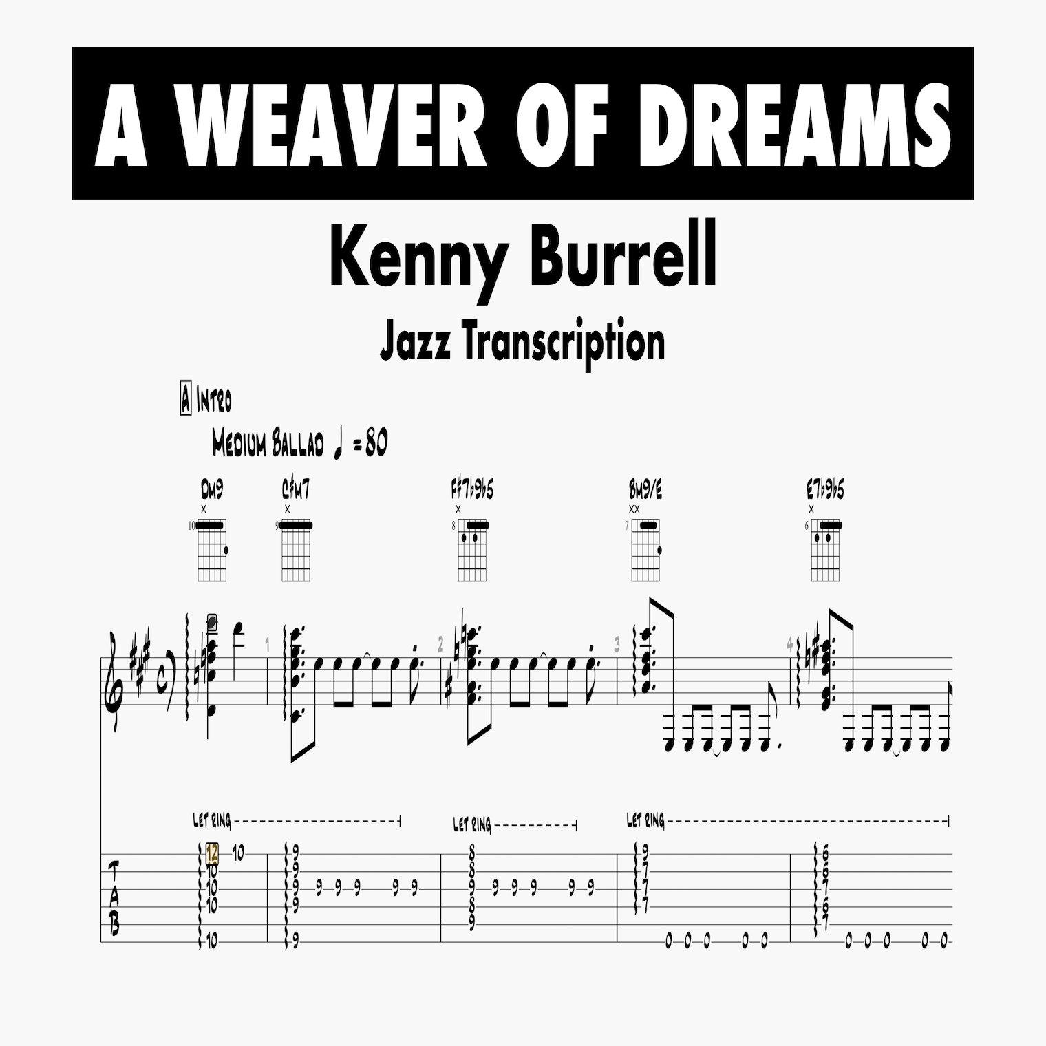 (Transcription GP) A Weaver of Dreams - Kenny Burrell product image (1)