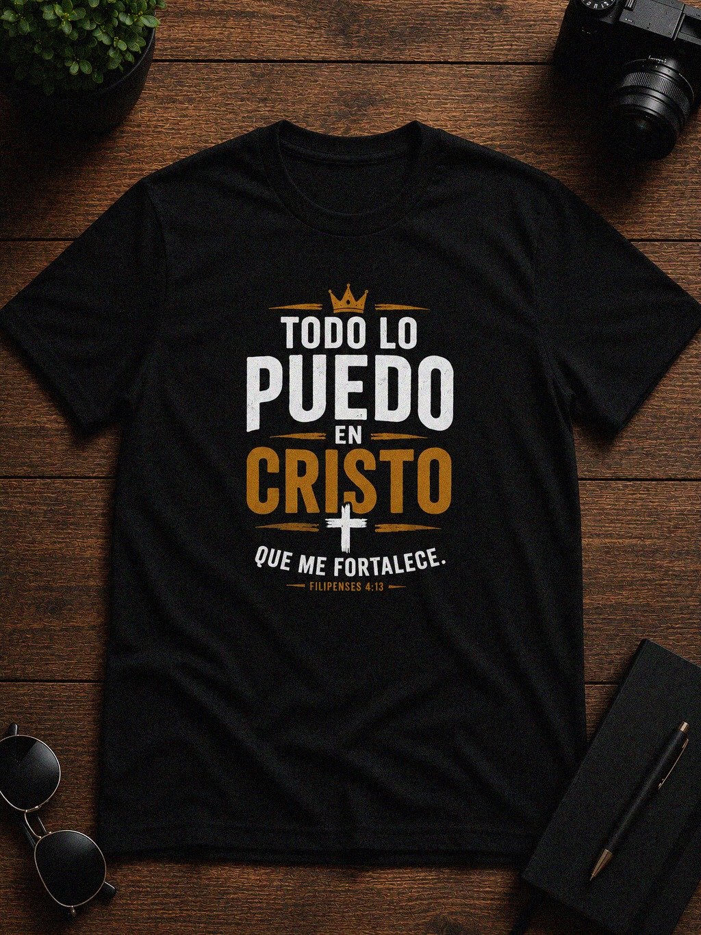 Todo Lo Puedo en Cristo – Filipenses 4:13 | Camiseta Cristiana para Hombre y Mujer product image (3)