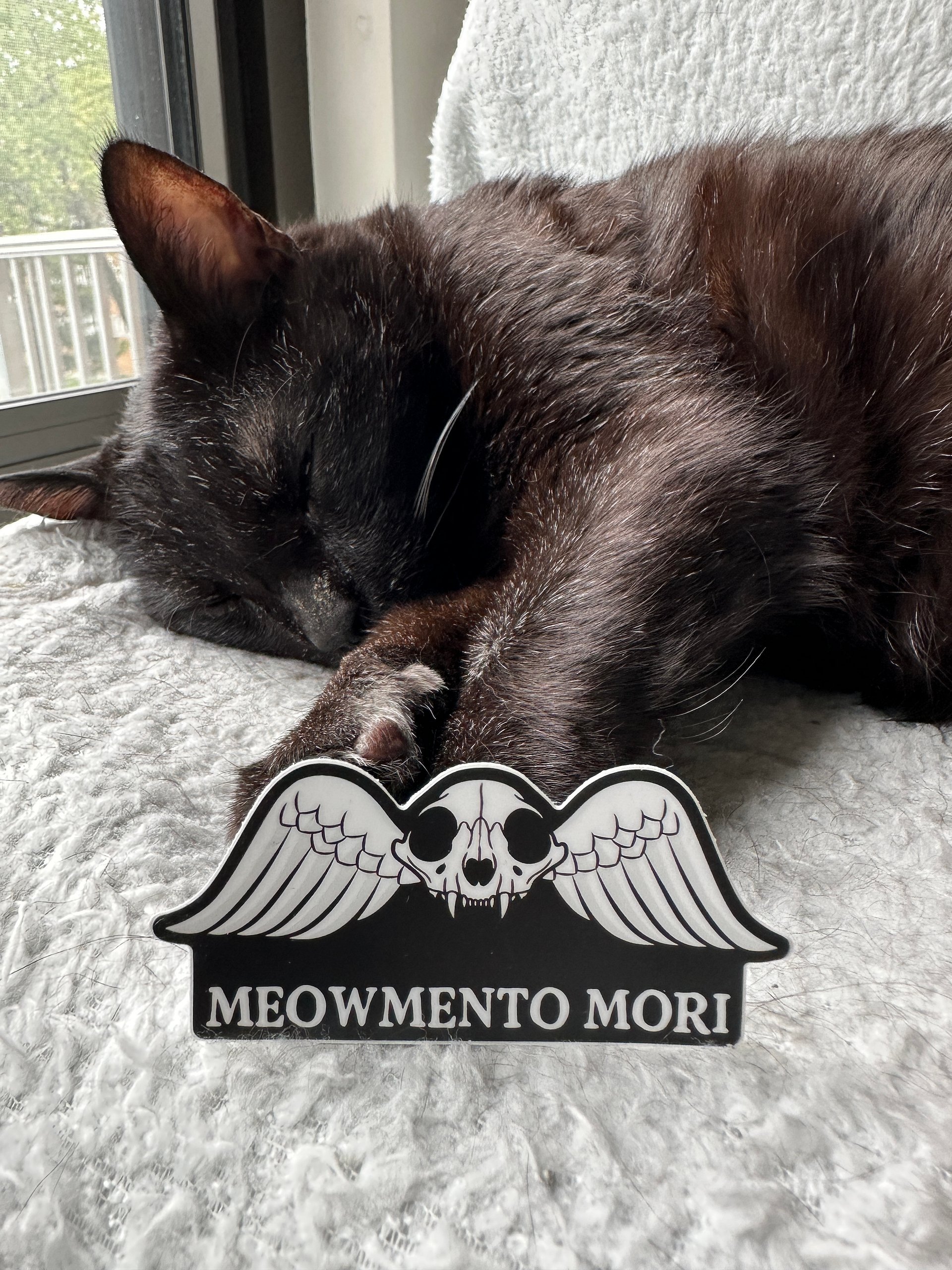 Meowmento Mori sticker (version with text) product image (2)