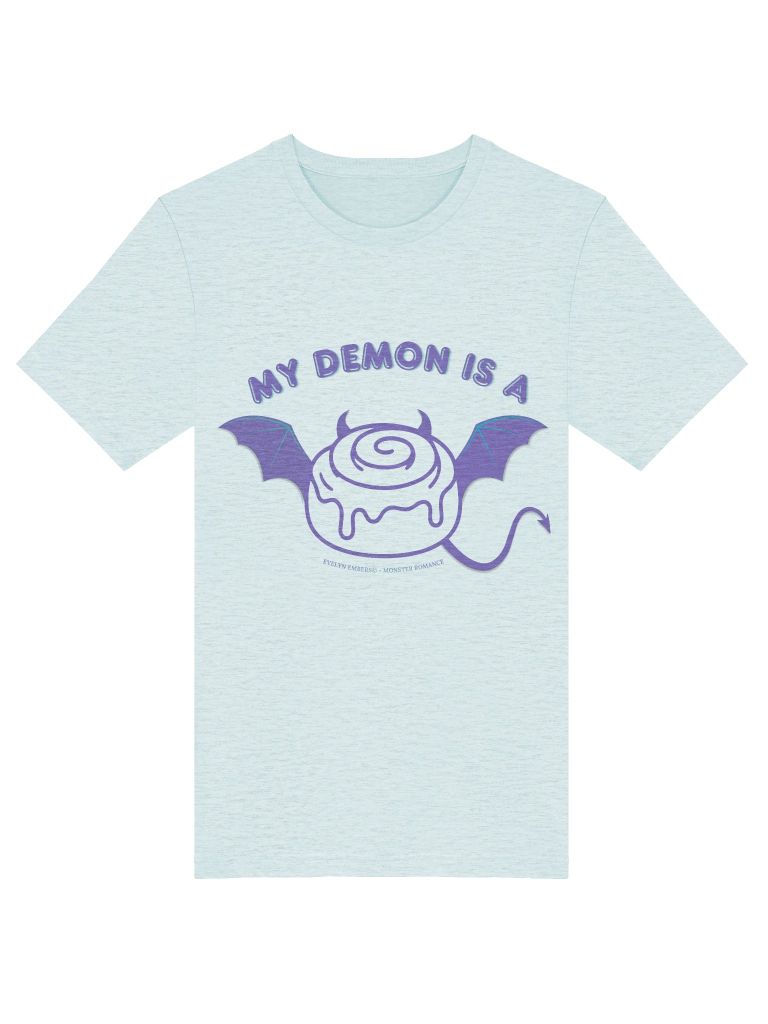 "My Demon is a Cinnamon Roll" Bella+Canvas T-Shirt - lilac text on light colors product image (33)