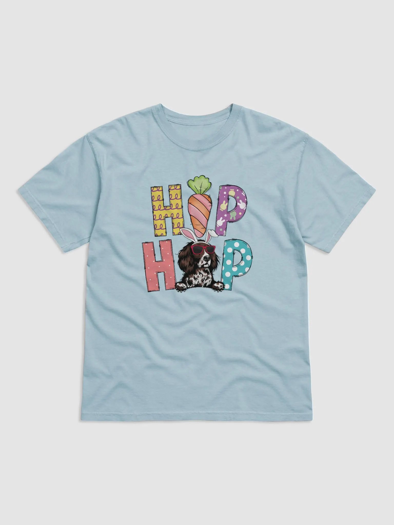 Hip Hop Easter Munsterlander T-Shirt | Cute Easter Day Munsterlander Wearing Bunny Ears and Sunglasses product image (7)