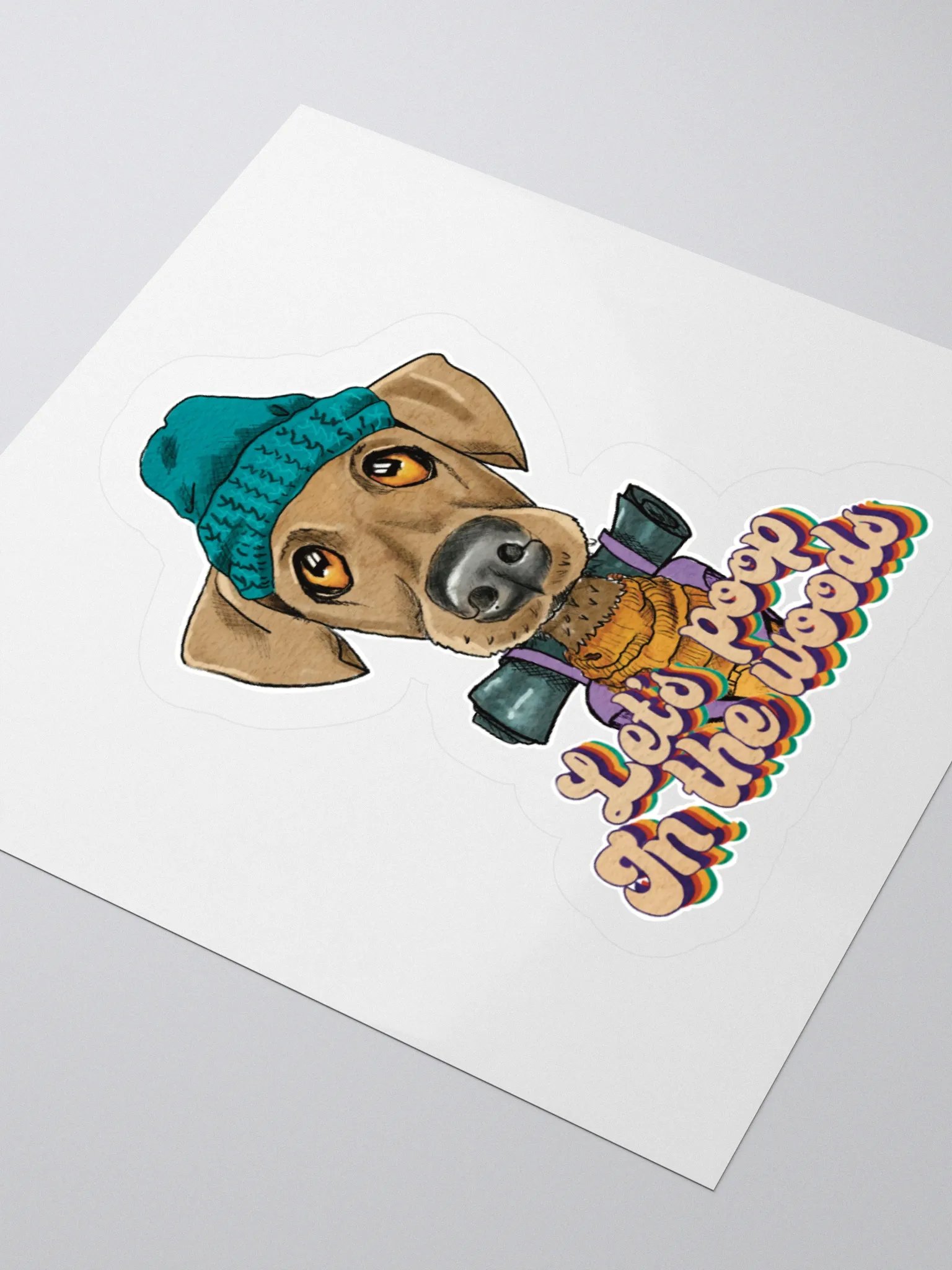 Camping Dog Sticker Let's poop in the woods product image (8)