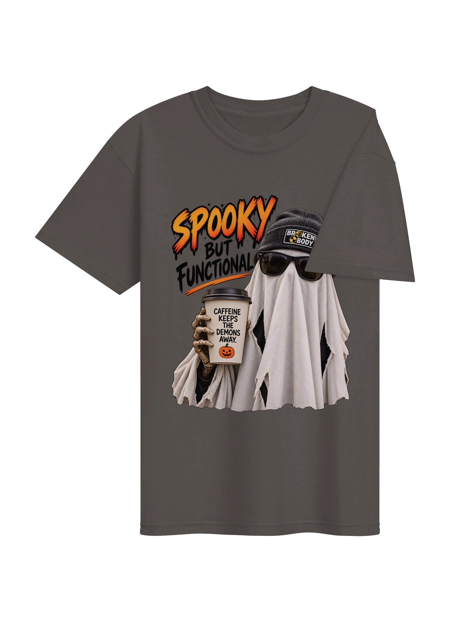 Funny Halloween Ghost Shirt — Spooky But Functional Coffee Lover Tee | Holly-Ween™ product image (5)
