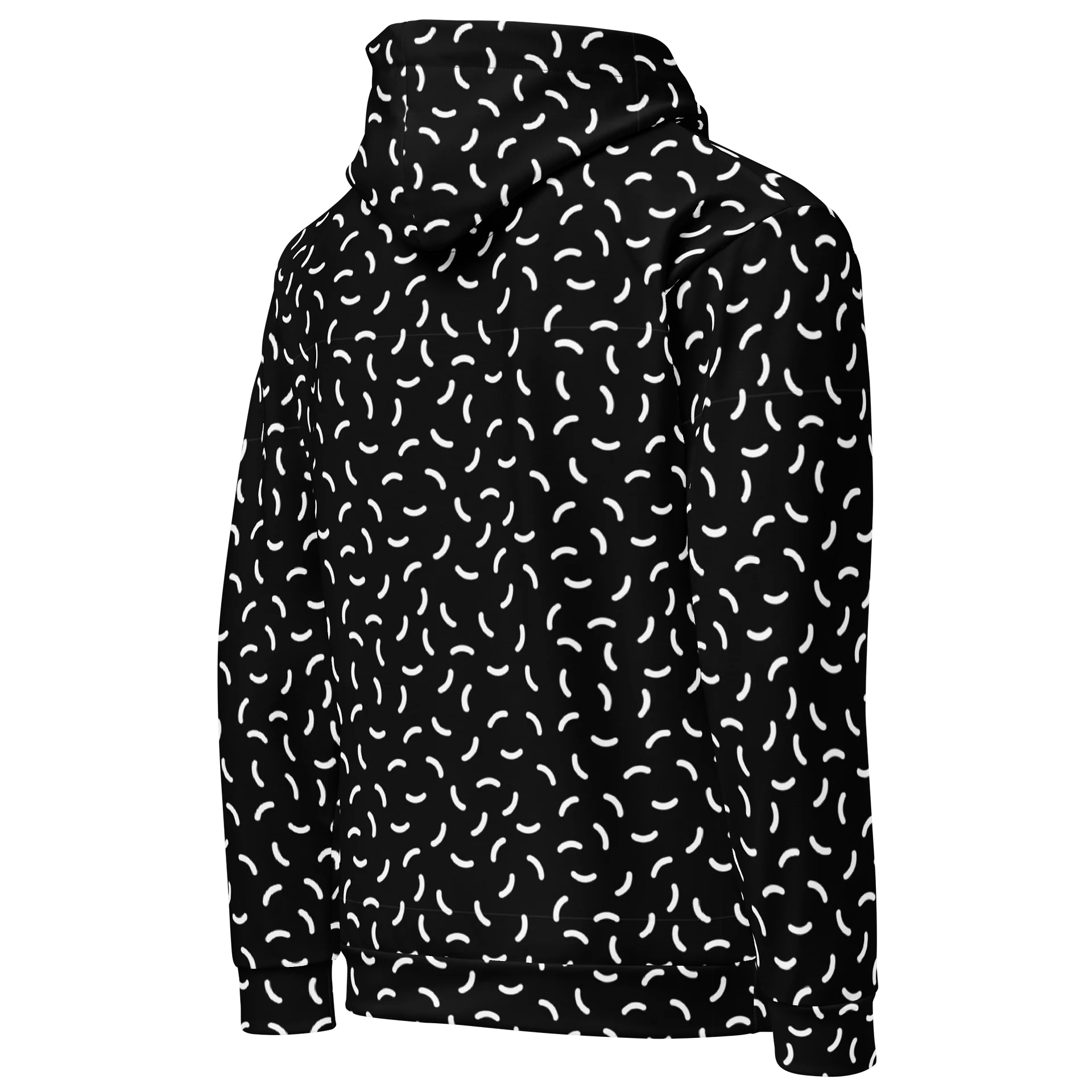 Versatile Black and White Pattern Hoodie for Everyday Wear product image (5)