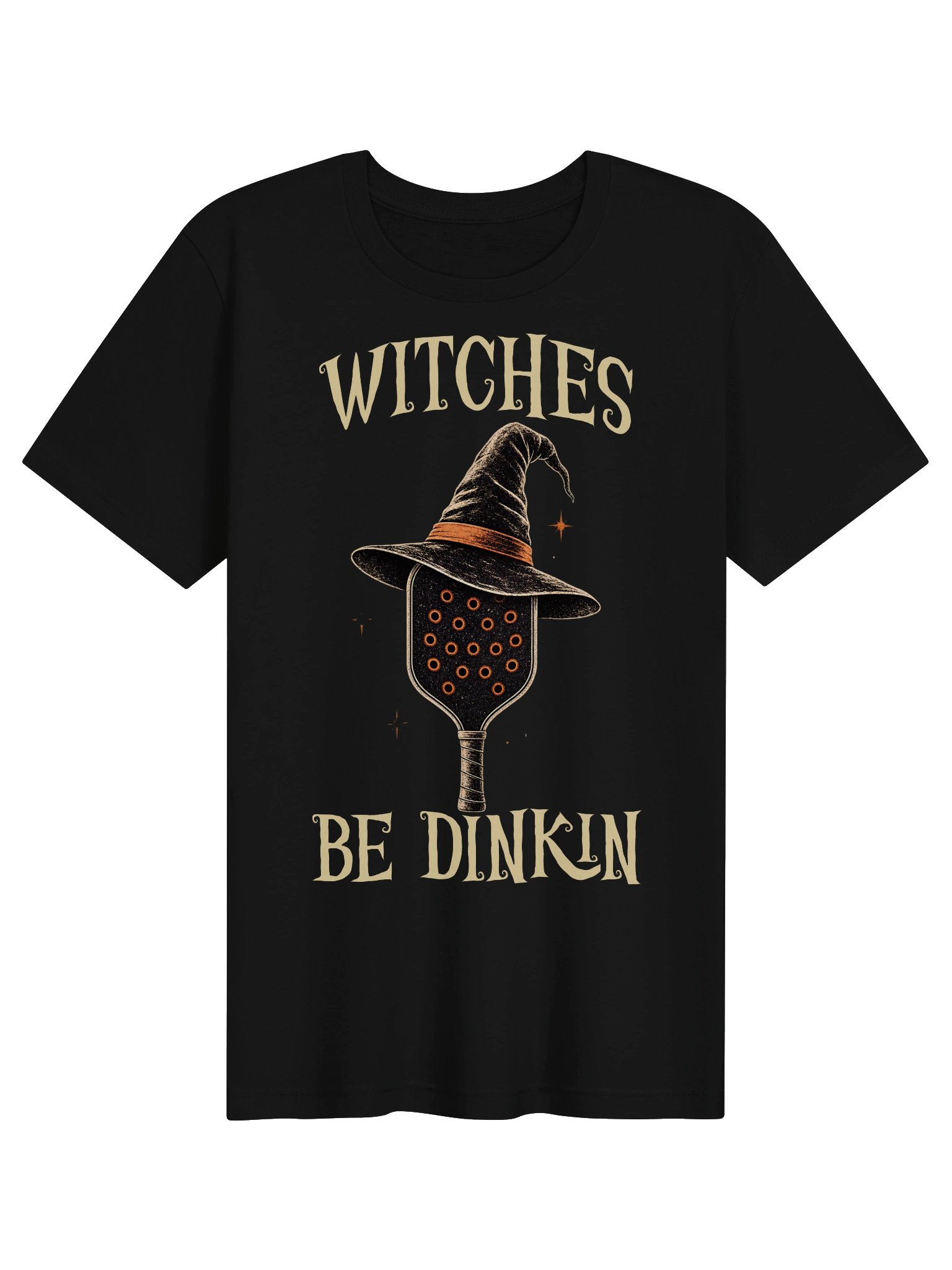Witches Be Dinkin Halloween Pickleball Shirt | Witch Hat Paddle Tee product image (3)
