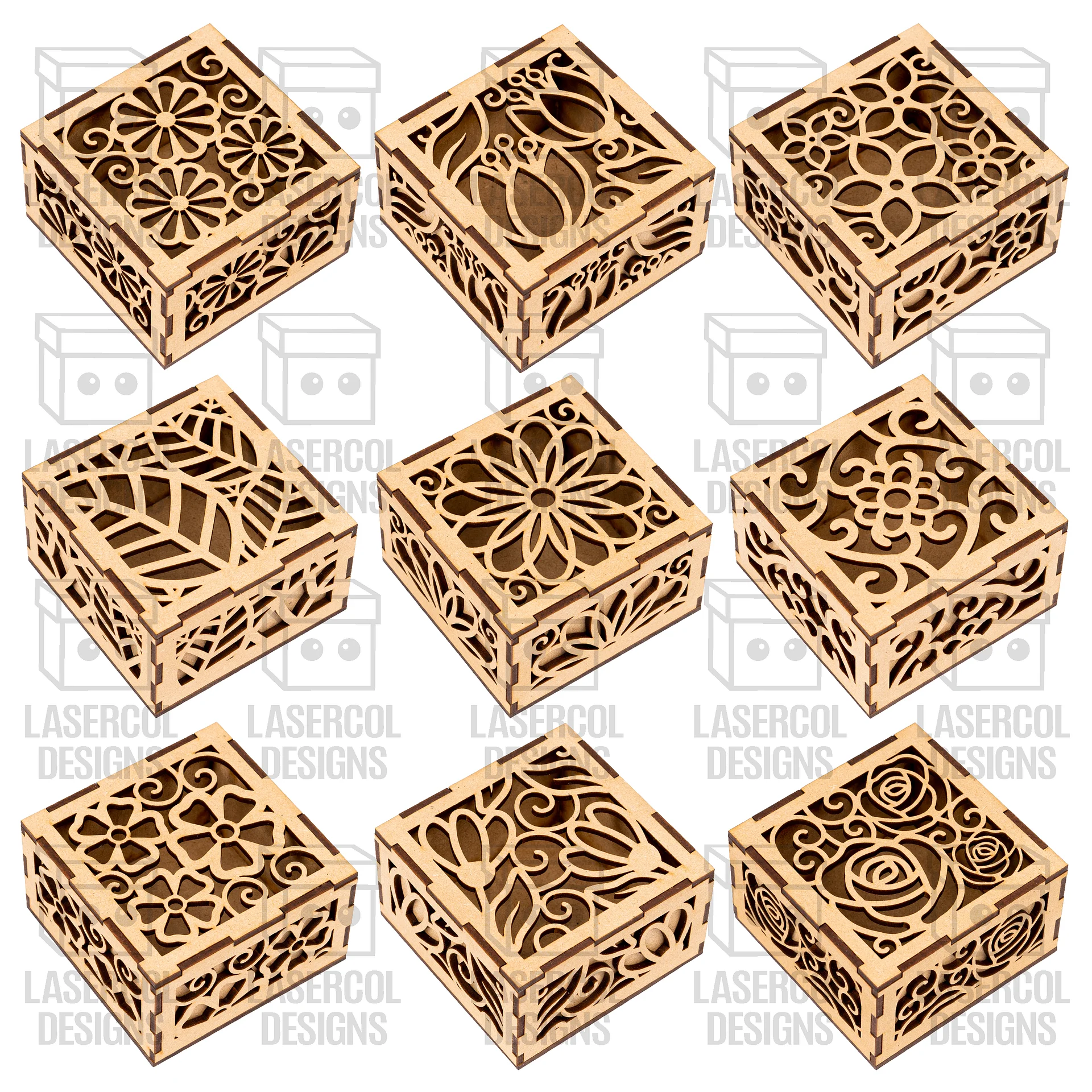 10 Boxes Set 1 (2 Sizes) - Laser Cut Files product image (7)
