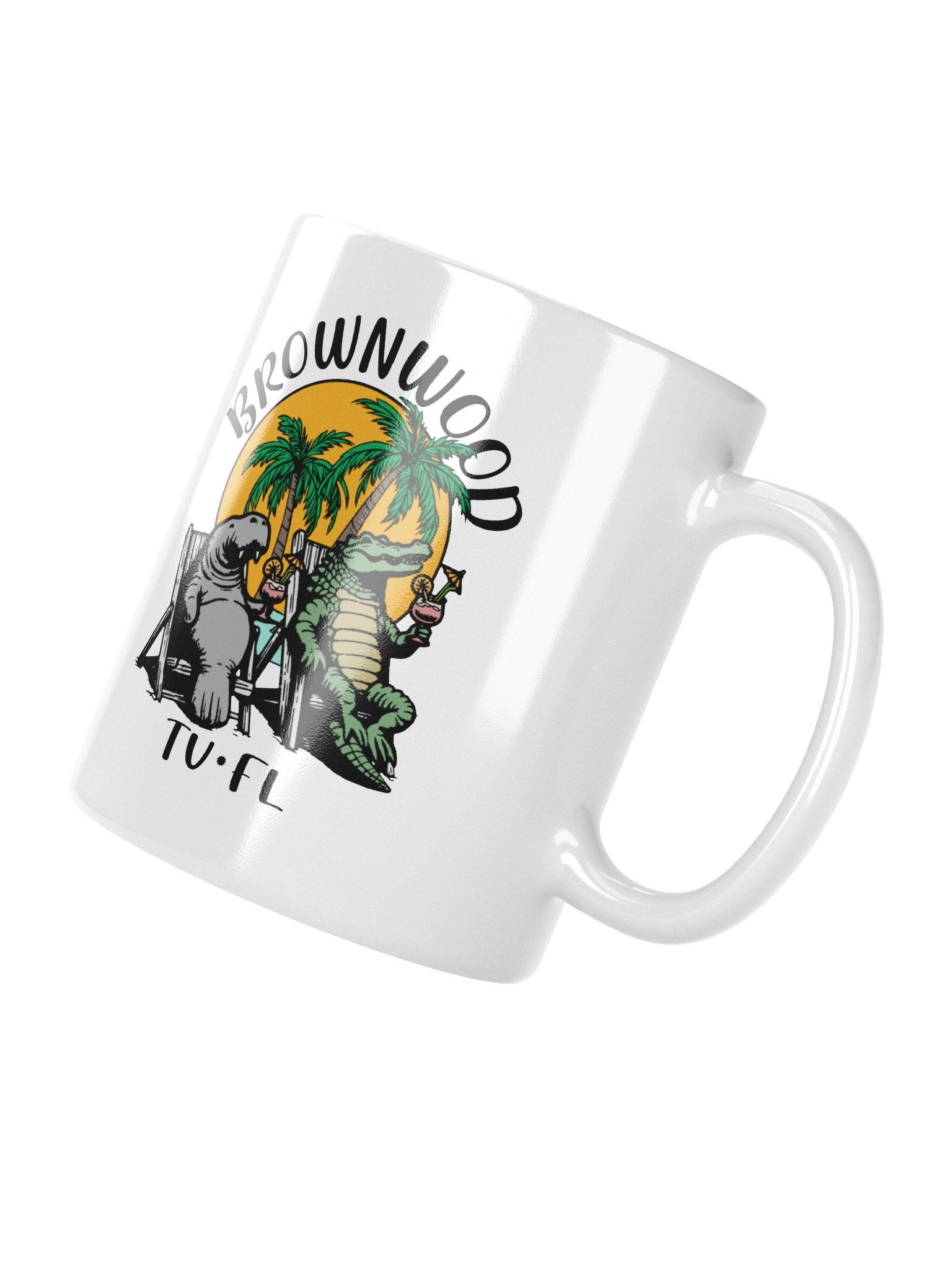 Brownwood TV Florida USA Fun Manatee Alligator Design Coffee Mug product image (3)