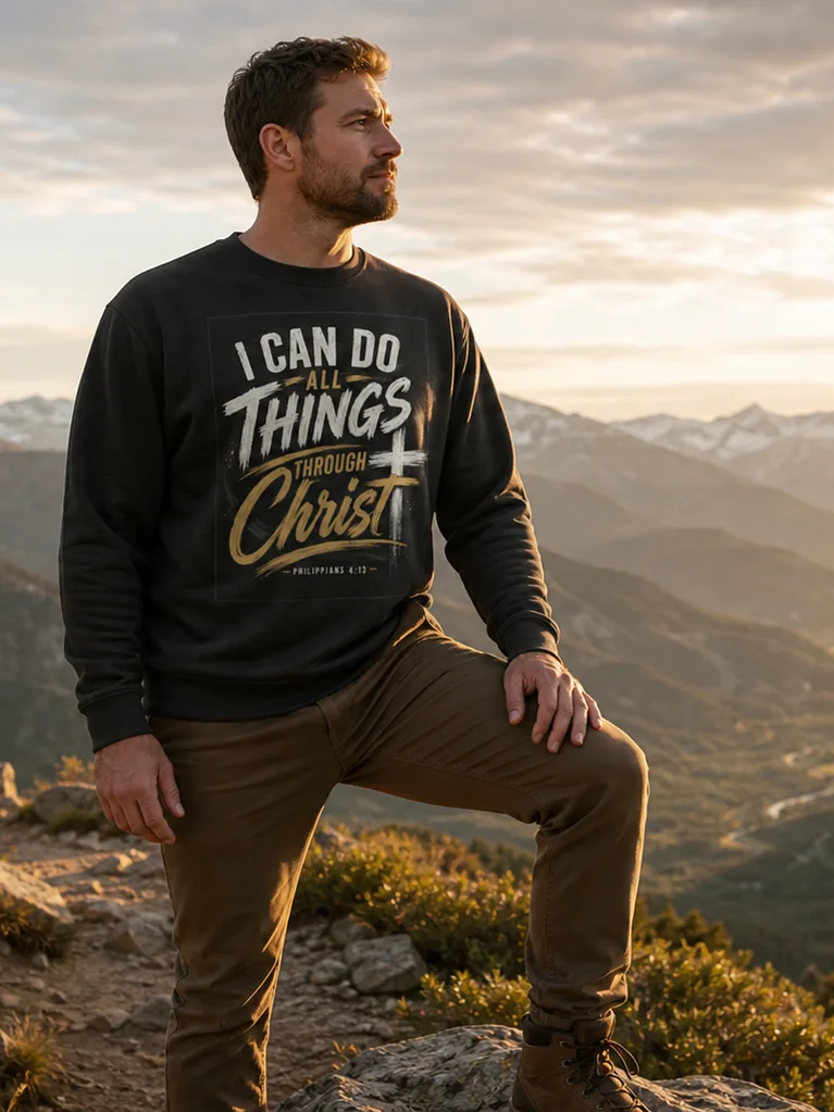 I Can Do All Things Through Christ Sweatshirt | Philippians 4:13 | Kingdom Life Co. product image (1)