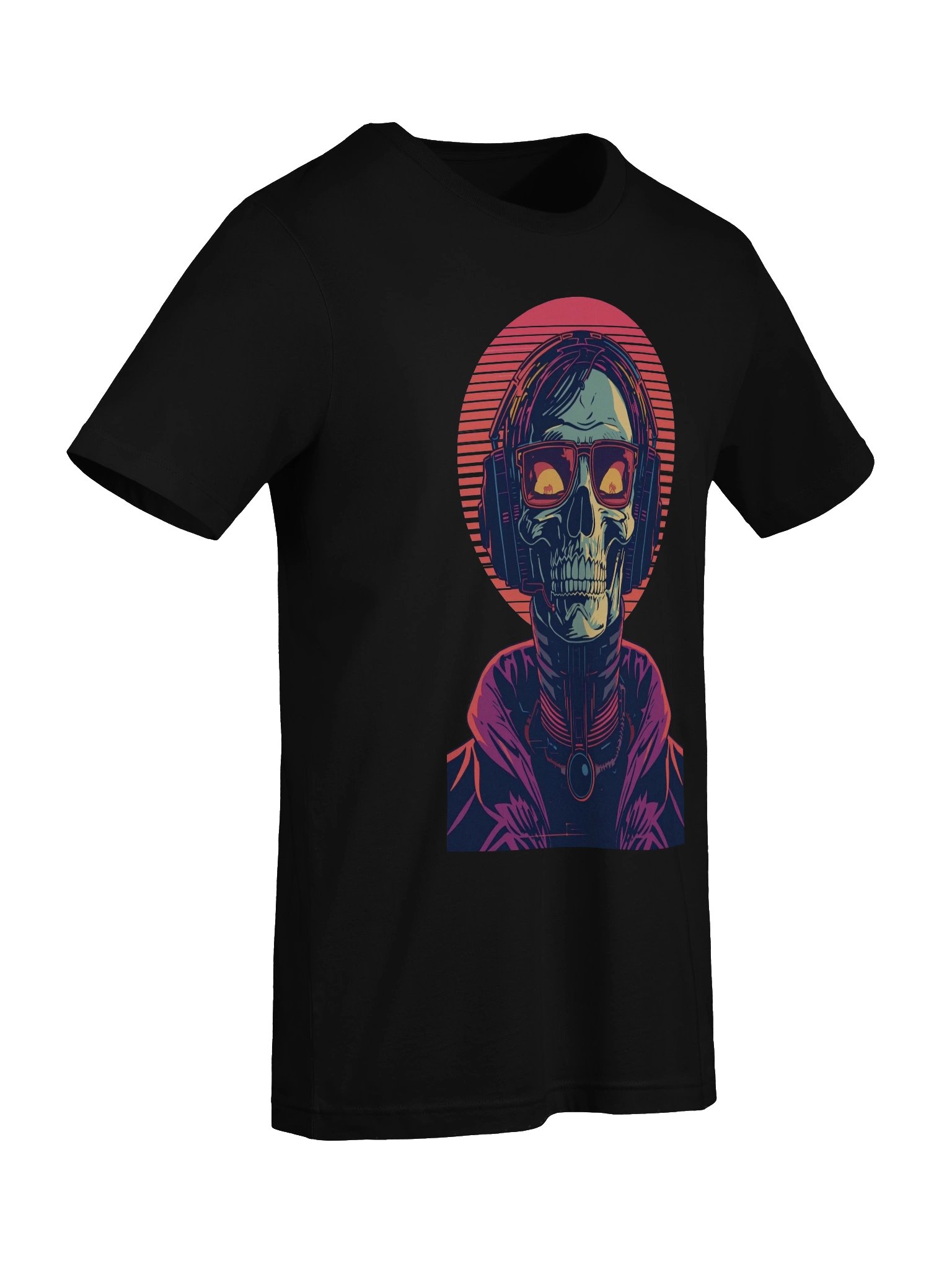 Neon DJ Skull Lightweight T-Shirt product image (2)