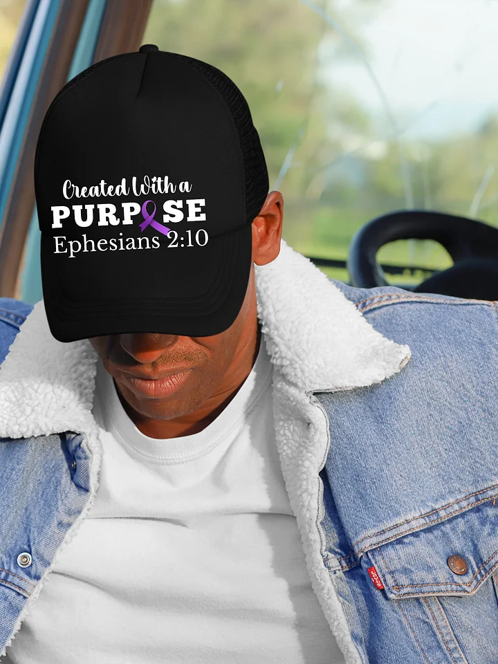 Created With A Purpose : Foam Trucker Hat | Christian Faith | Autism Acceptance | Gift To Mom, Dad, Child With Autism product image (1)