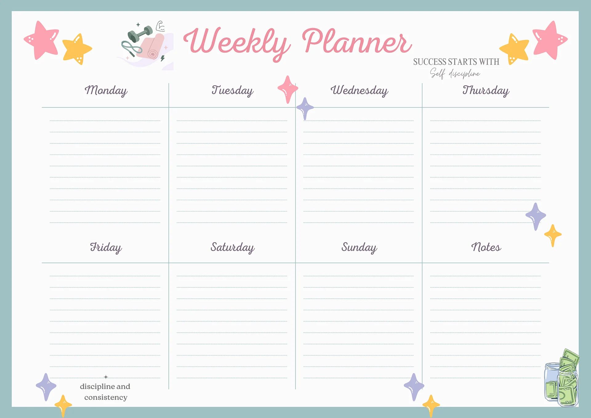 ✨ Weekly Planner (Digital + Print) product image (1)