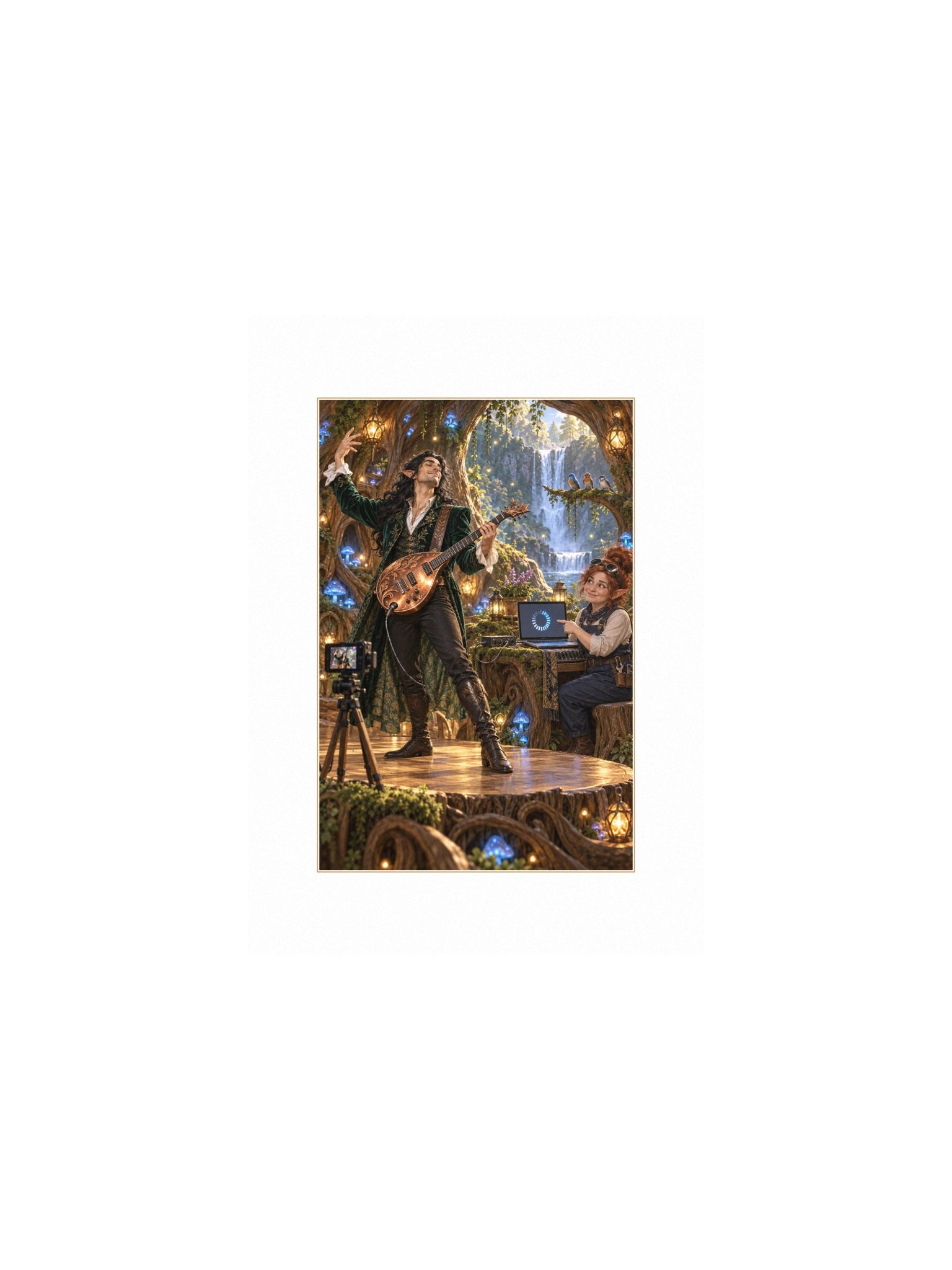 Buffering Bard Small Art Print product image (1)