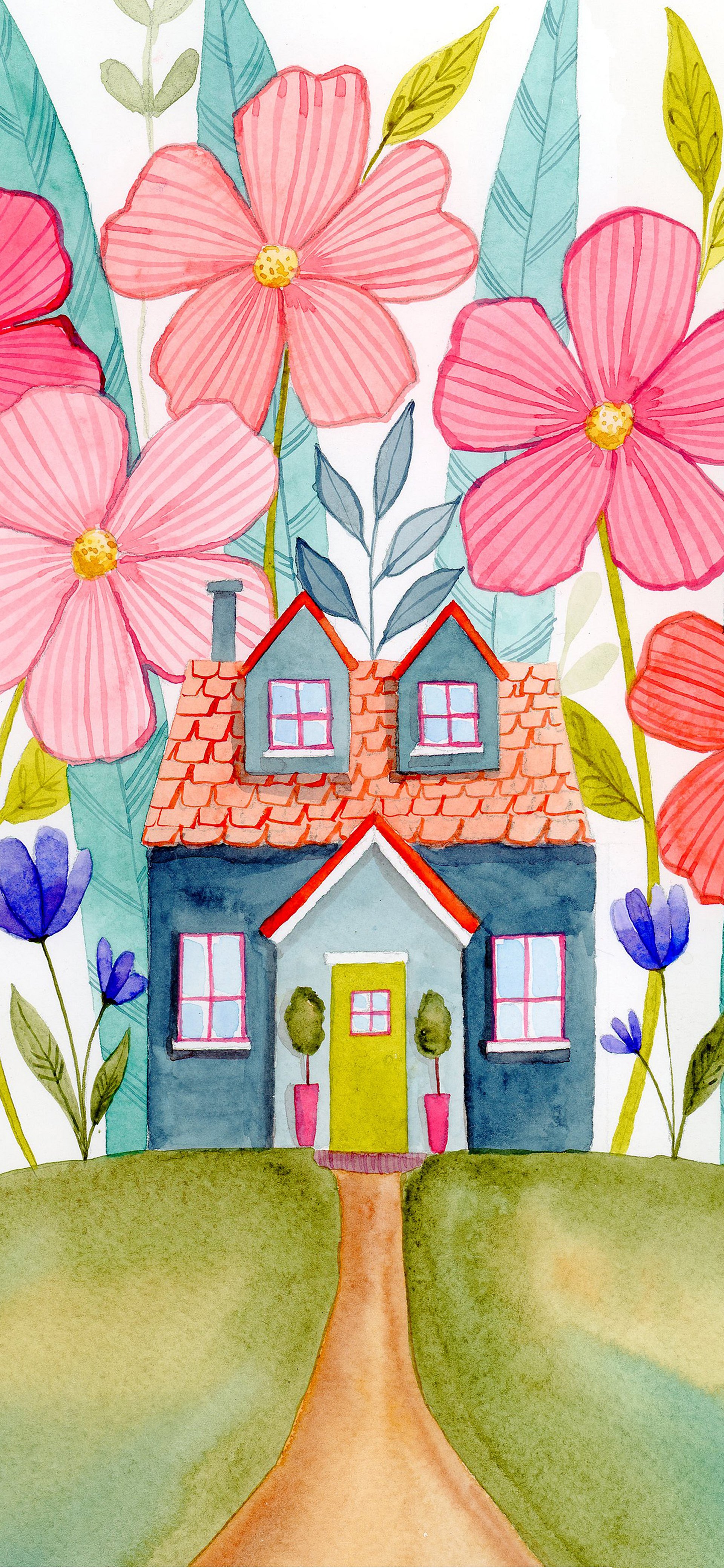 The Bloomhouse Phone Bundle - 8 Original Watercolor Phone Wallpapers product image (8)