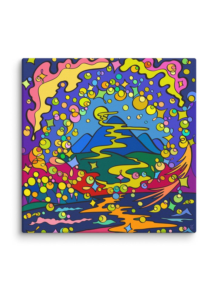 Whimsical Mountain Canvas Art - Moon Path product image (2)