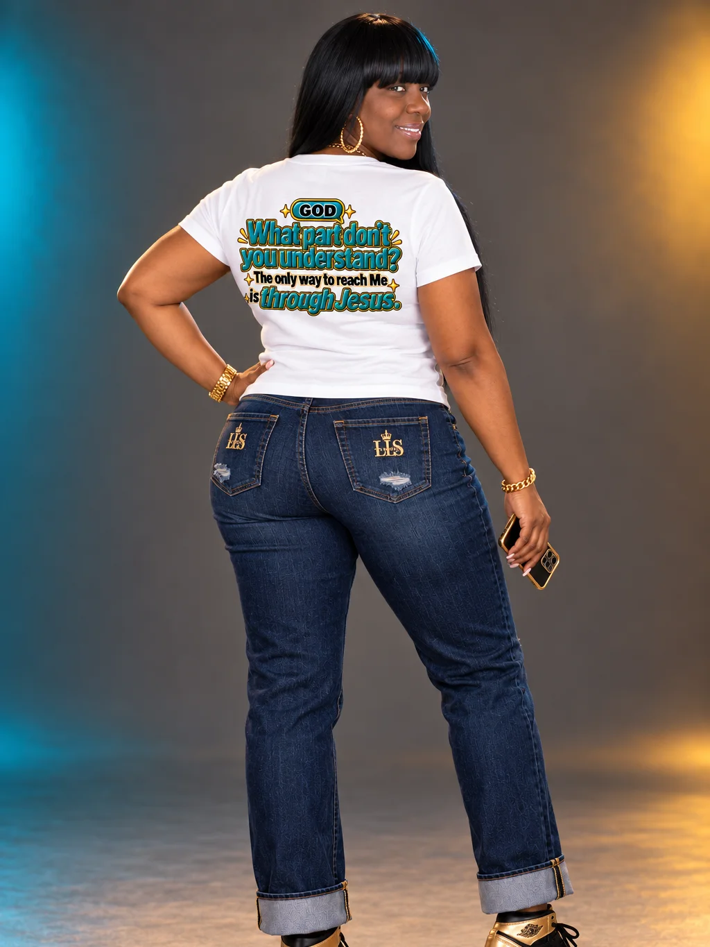 904 You & Me 2 God — Through Jesus White T-Shirt product image (6)