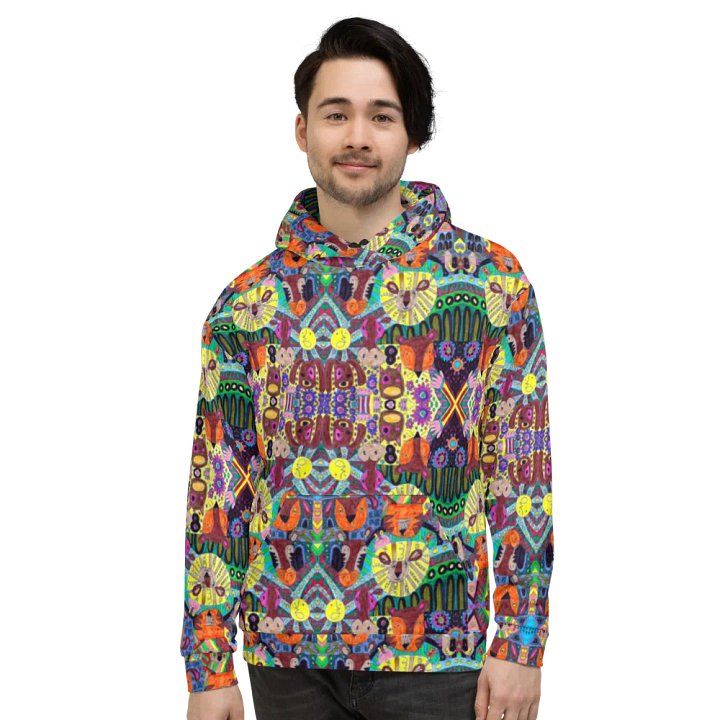 Abstract Doodle Animals Unisex Pull Over Hoodie product image (1)