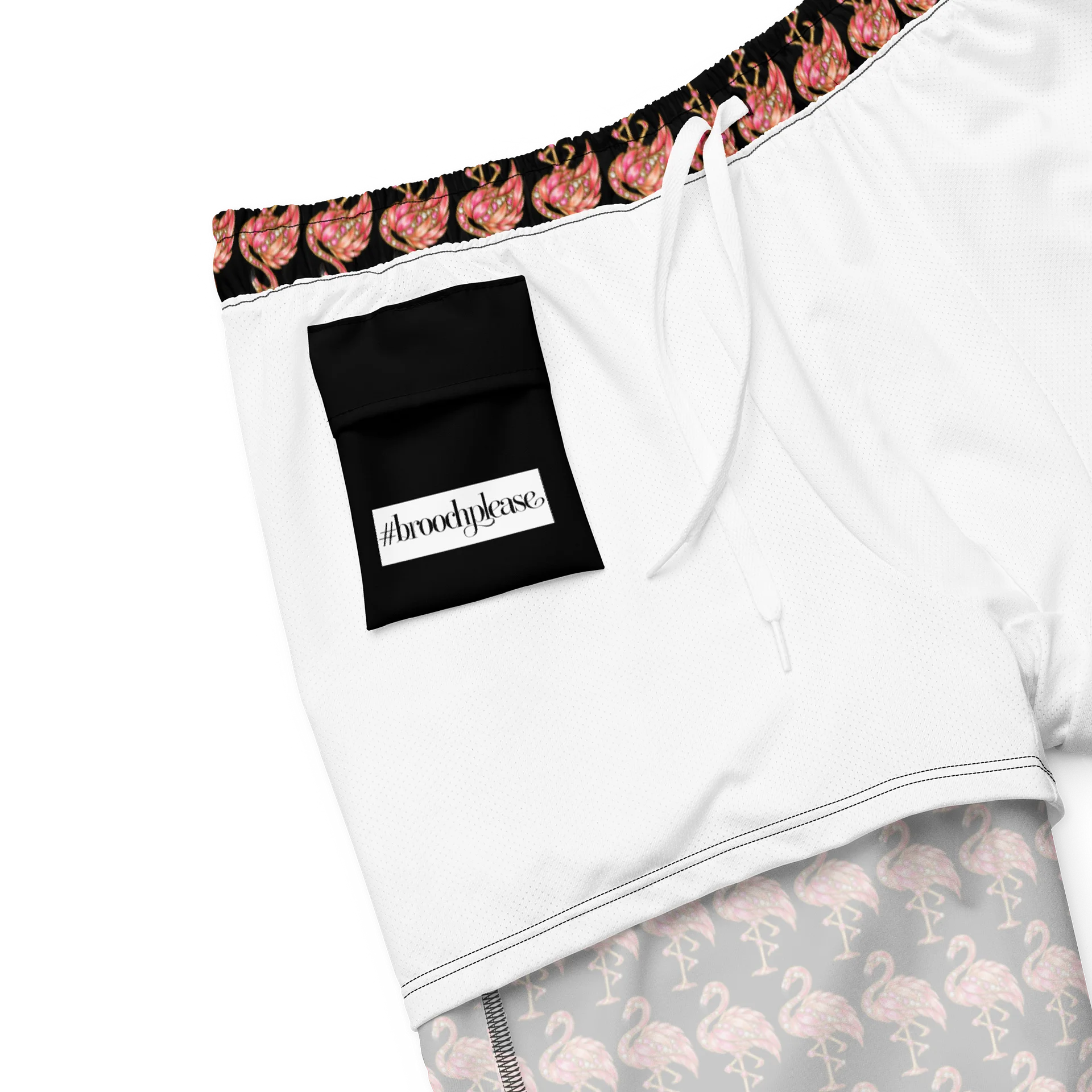 Pink Flamingo All-Over Print Swim Trunks product image (8)
