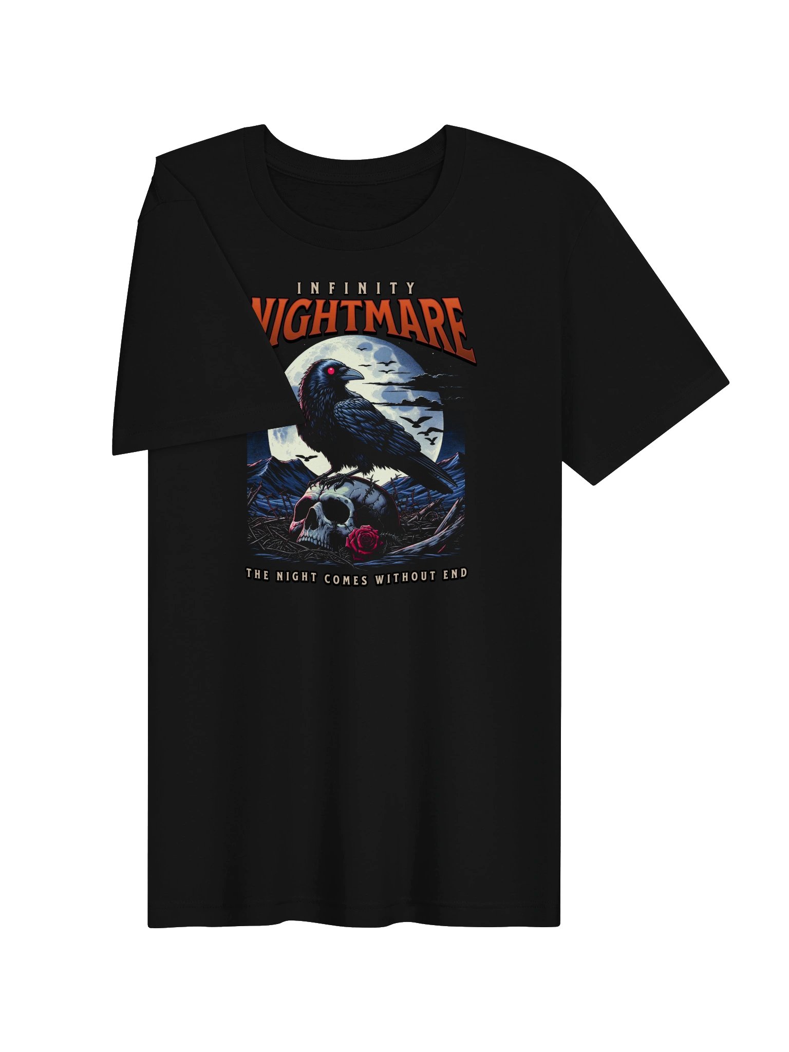 Infinity Nightmare Gothic Raven Skull T-Shirt product image (26)