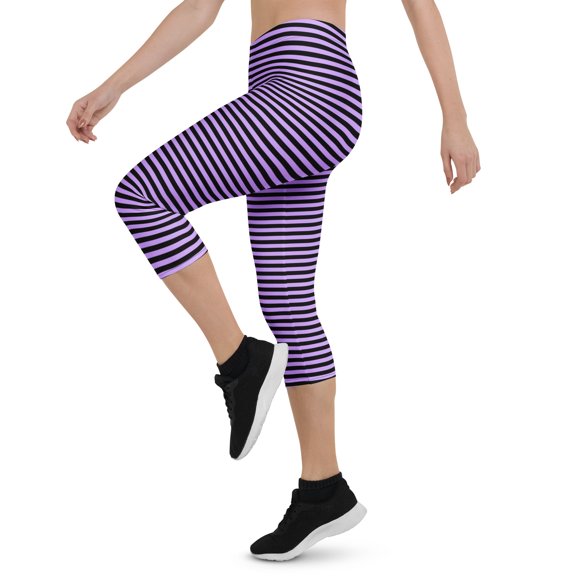 Blaque and Purple Stripped Capri product image (4)