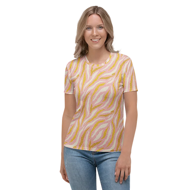 Zebra Skin Women's Crew Neck T-Shirt with Colorful Polka Dots product image (1)