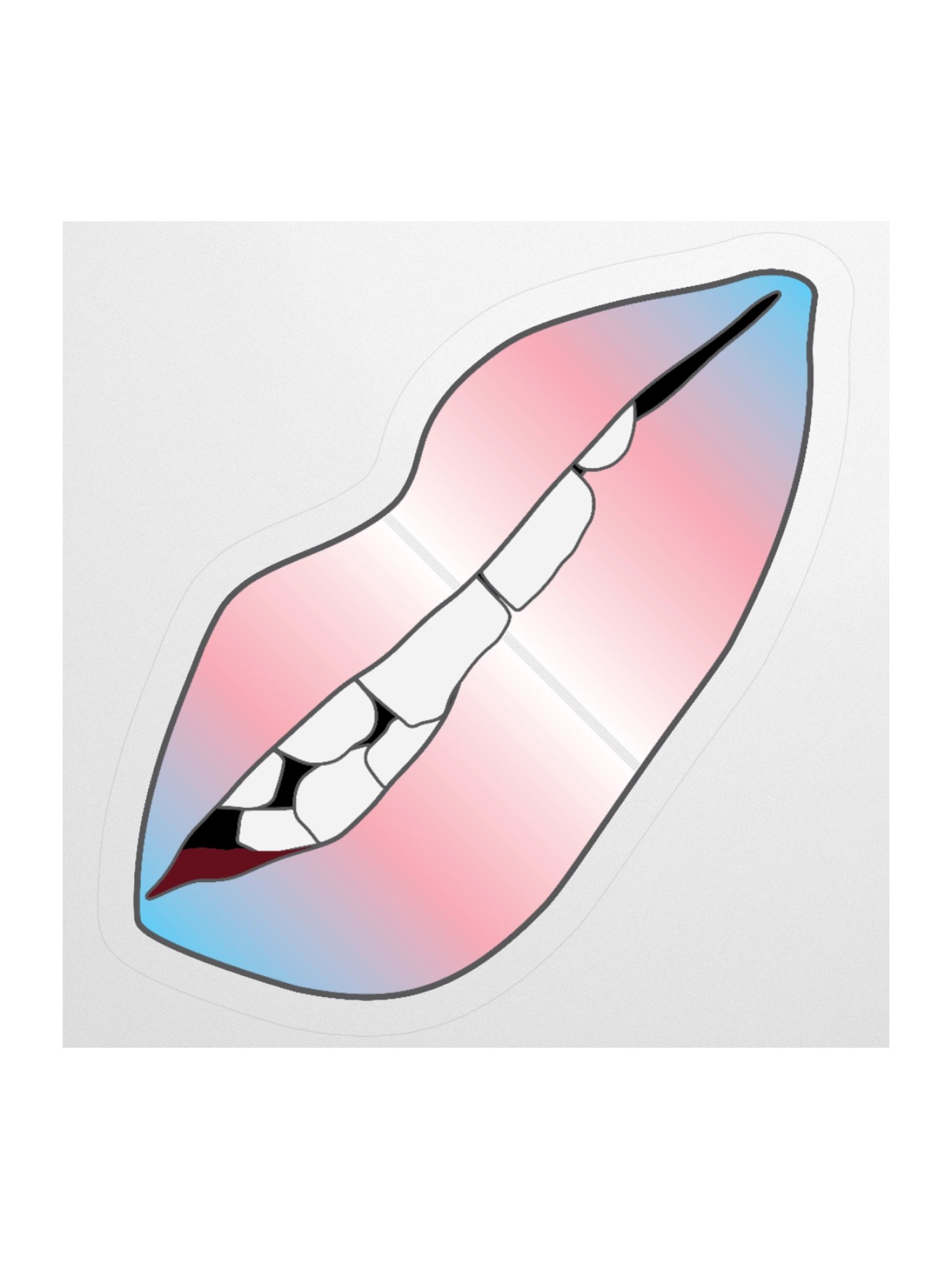 Trans Pride Gradient Biting Lips Sticker product image (2)