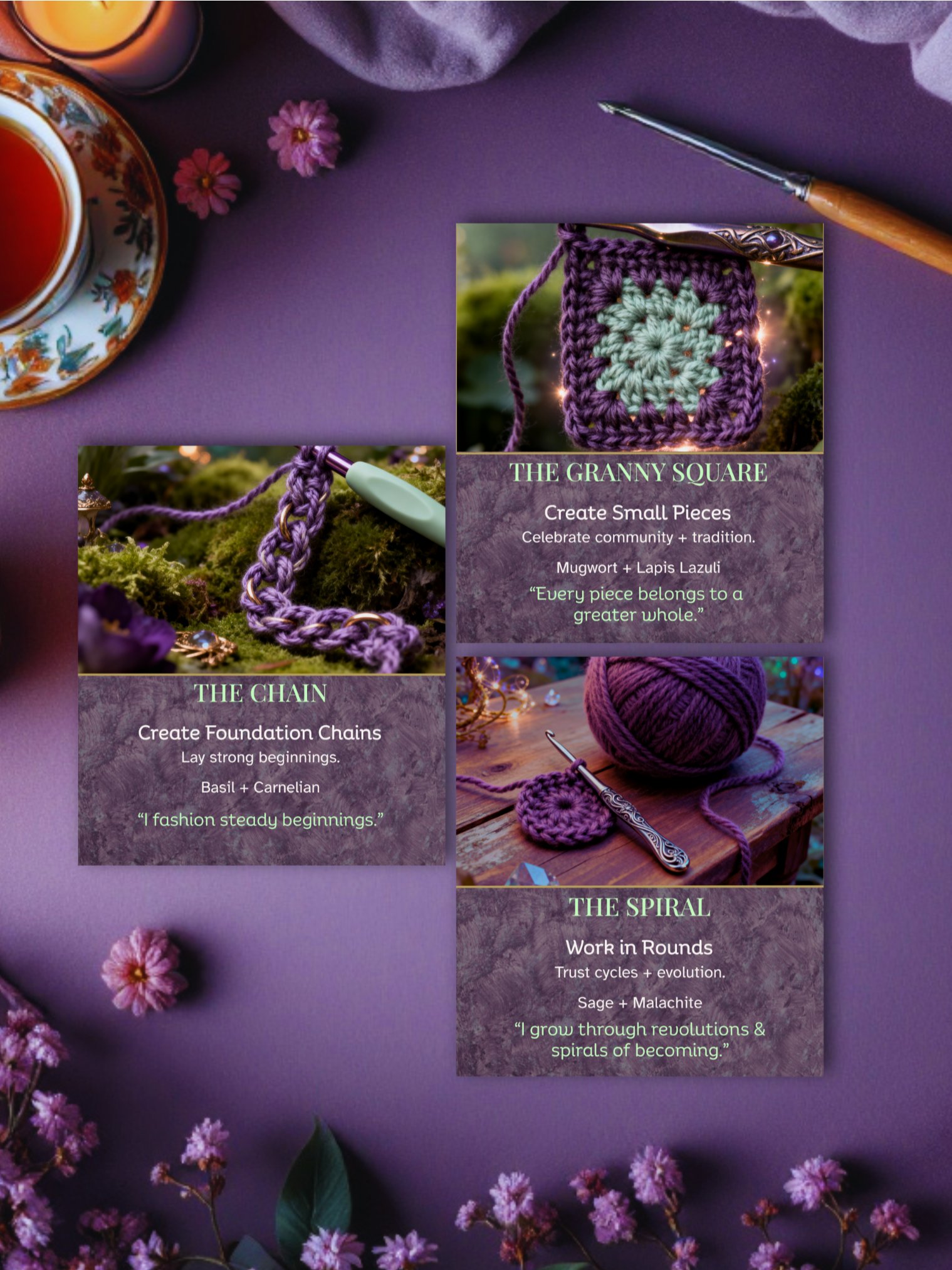 Crochet Oracle Deck Printable | Fiber Artist Oracle Cards Digital Download product image (4)