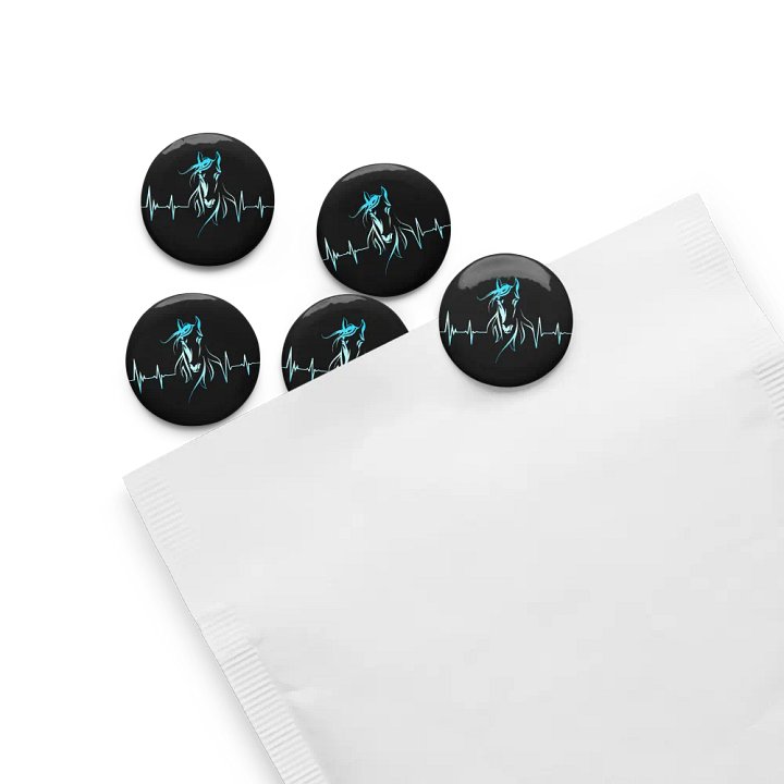 Horse Heartbeat Set of Pin Buttons product image (1)