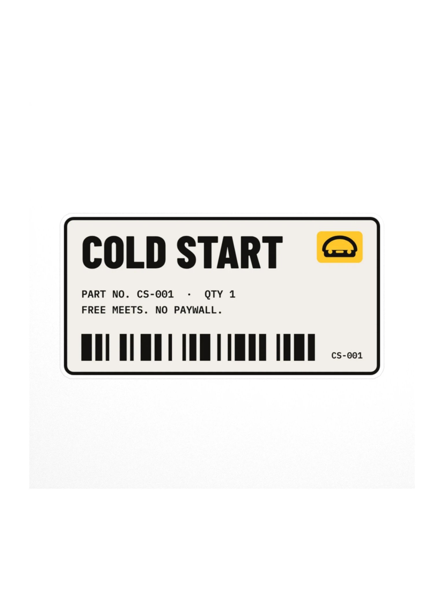 Cold Start Parts Label Sticker product image (1)