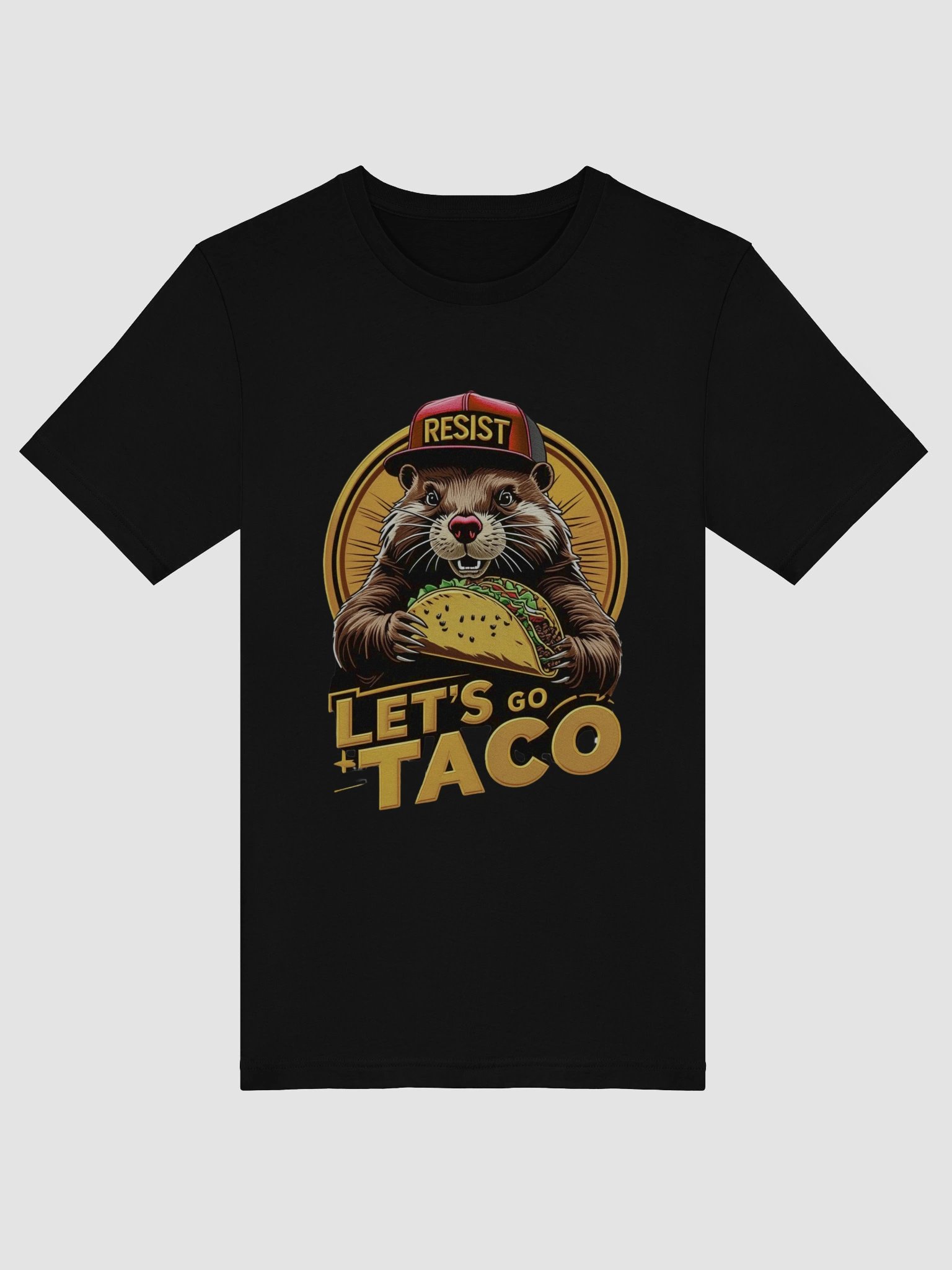 Resist Beaver with Taco Funny Animal Protest Design T-Shirt product image (5)