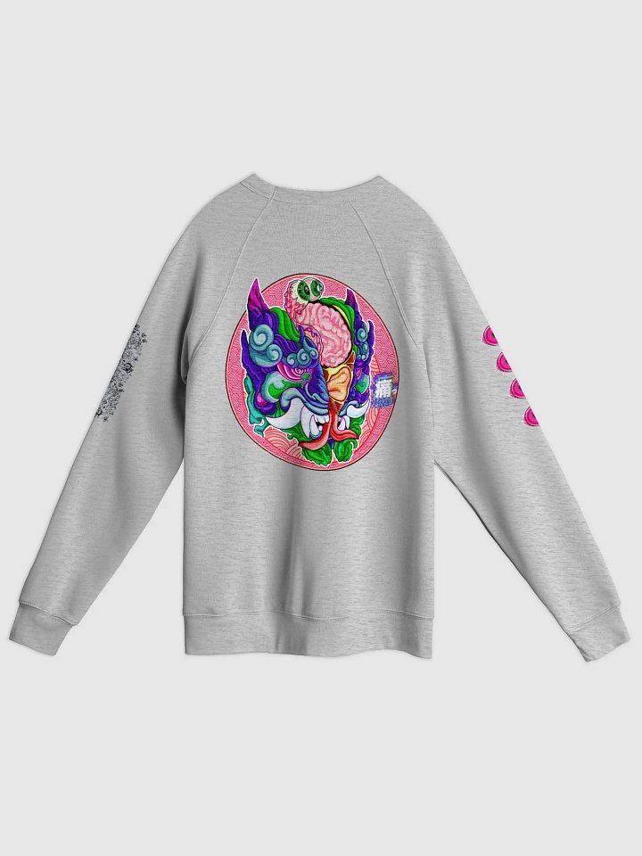 Yokai Migraine: Bella Unisex Sponge Fleece Raglan Sweatshirt product image (2)