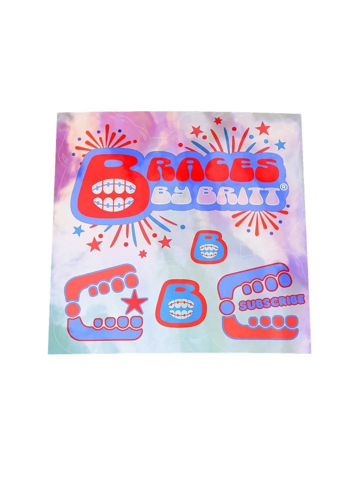 Braces By Britt® FUN, PATRIOTIC HOLOGRAPHIC STICKERS product image (1)