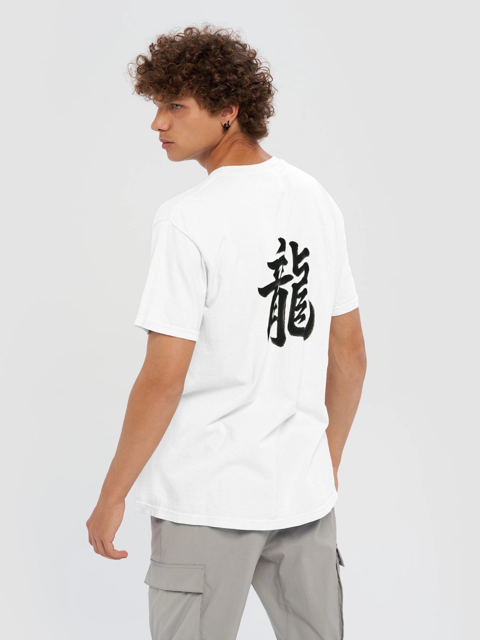 Dragon Omen Kanji Art from a Fallen Sengoku Battlefield - T-Shirt - Light Body - Back Print product image (8)