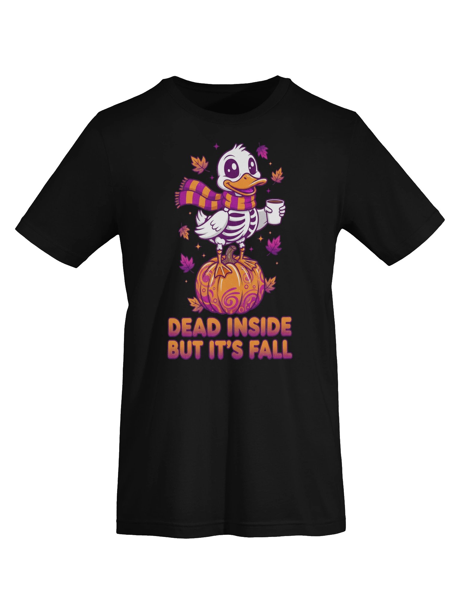 Dead Inside But It's Fall Skeleton Duck Halloween Tee product image (5)