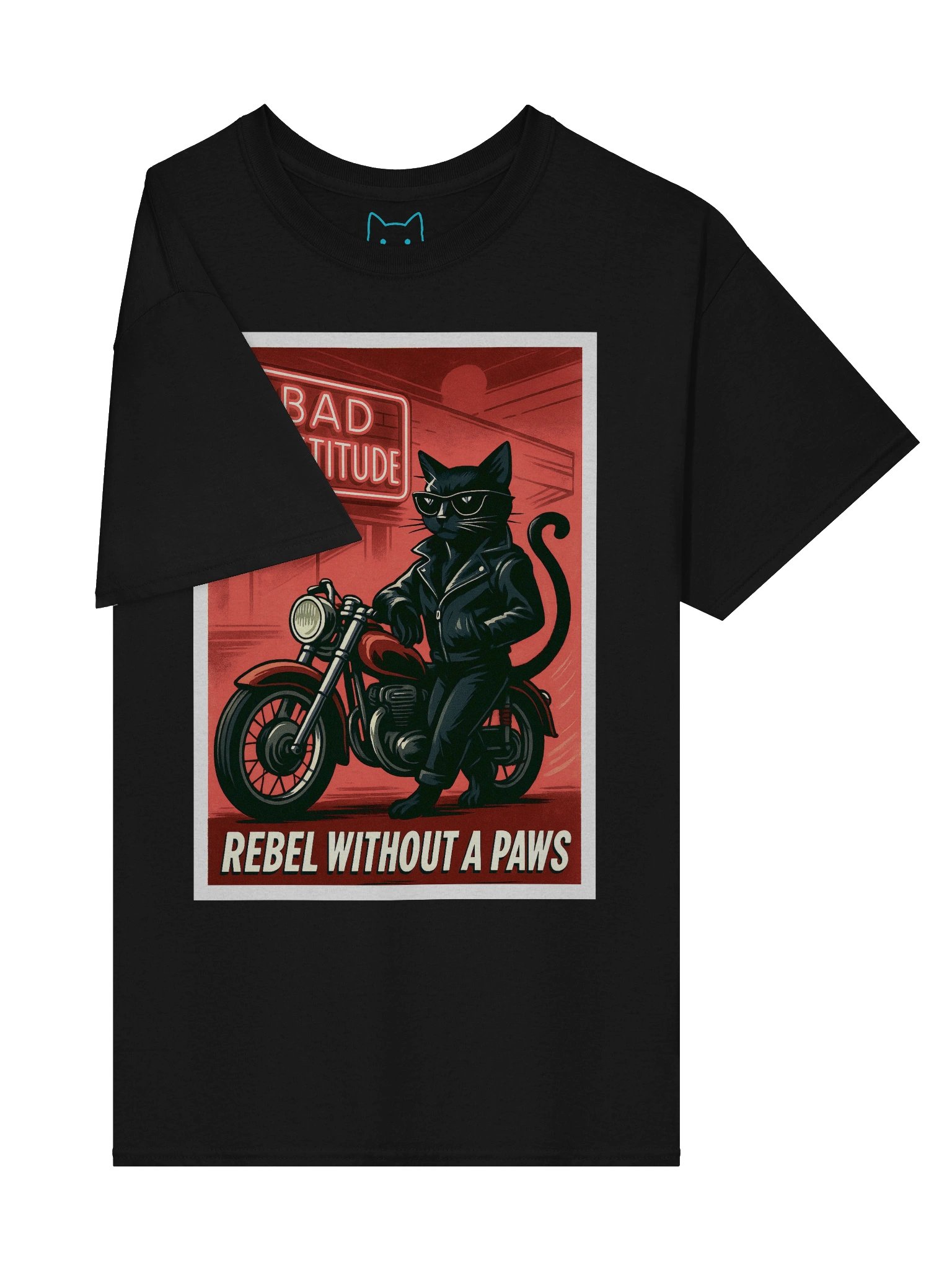 Rebel Without a Paws: Bad Cattitude Boxy Fit Unisex T-Shirt product image (33)