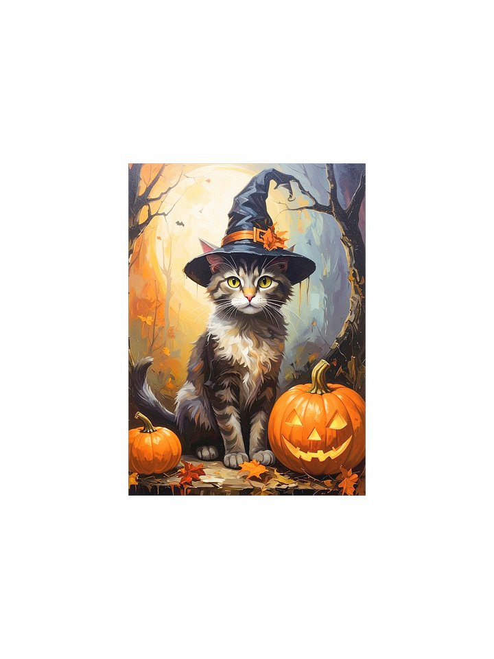 Halloween Cat with Pumpkins product image (1)