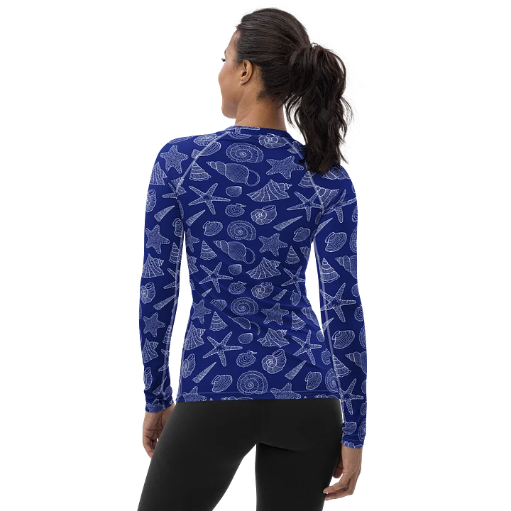 Coastal Ocean Shells Print Women's Rash Guard product image (2)