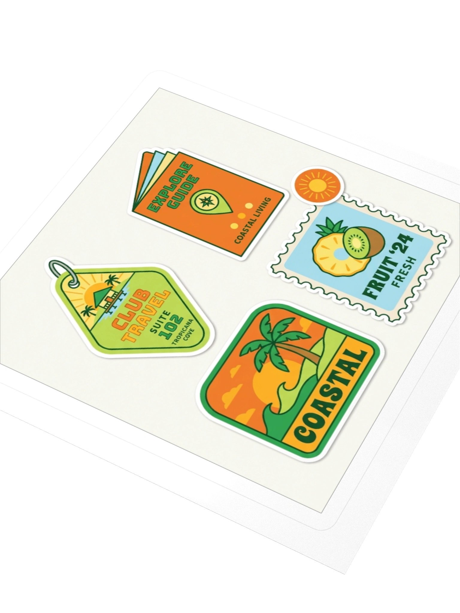 The Coastal Living Sticker Sheet — Retro Tropical Travel Vinyl Decals product image (3)