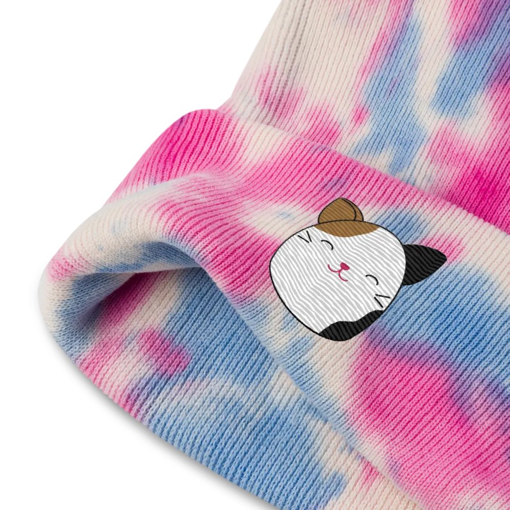 Squishy Calico Cat Embroidered Tie Dye Beanie product image (6)