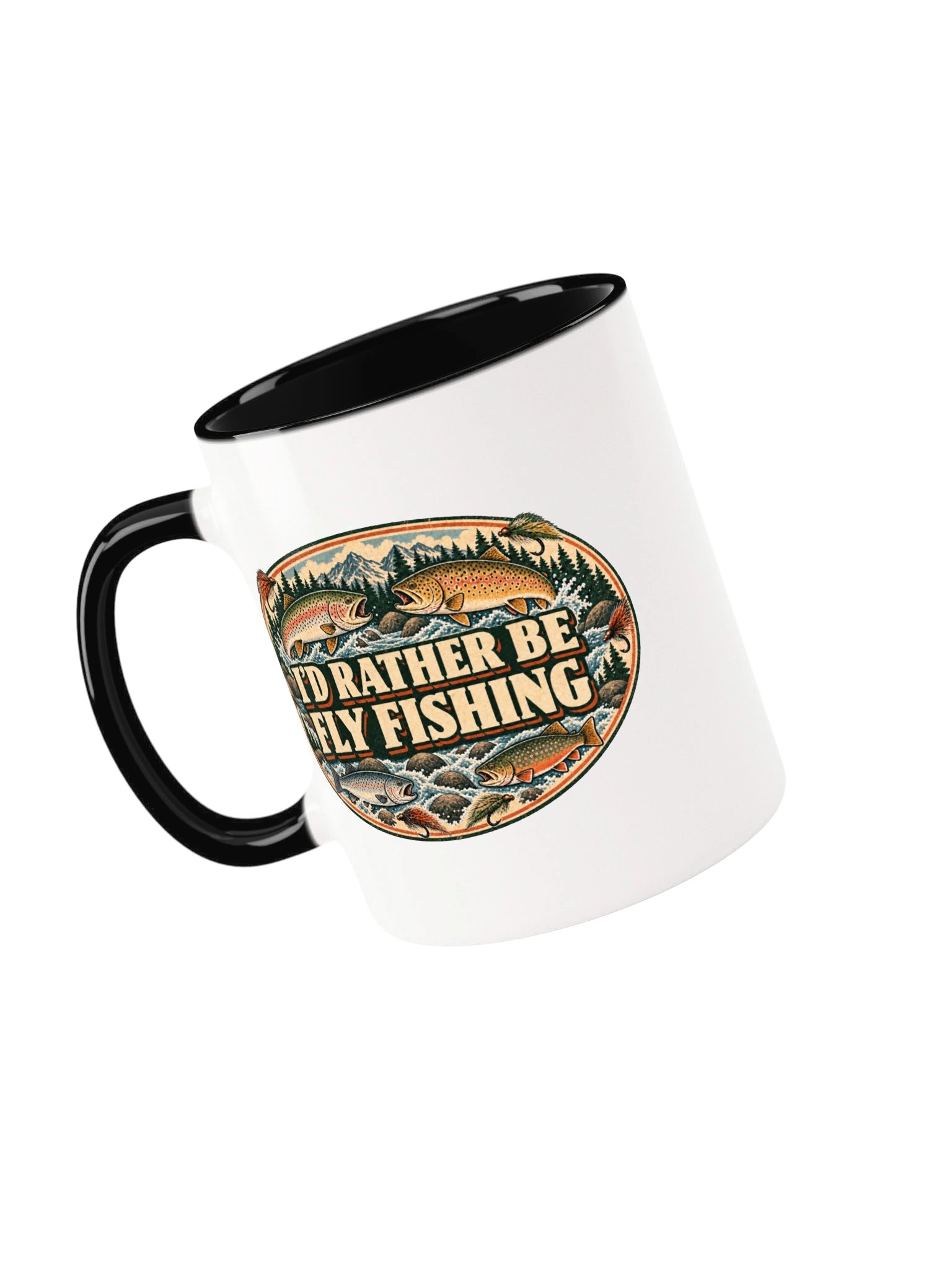 I’d Rather Be Fly Fishing Accent Mug – 11 oz & 15 oz product image (4)