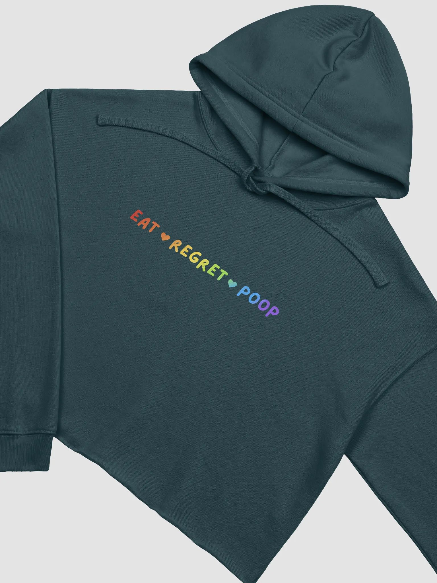 Rainbow Eat ♥ Regret ♥ Poop Crop Hoodie product image (3)