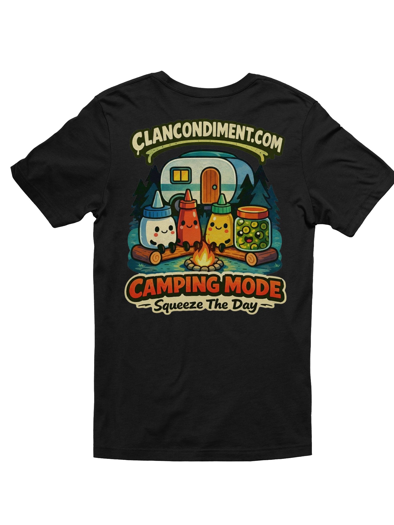 Clan Condiment Camping Mode Shirt – Squeeze The Day Campfire Crew Tee product image (2)