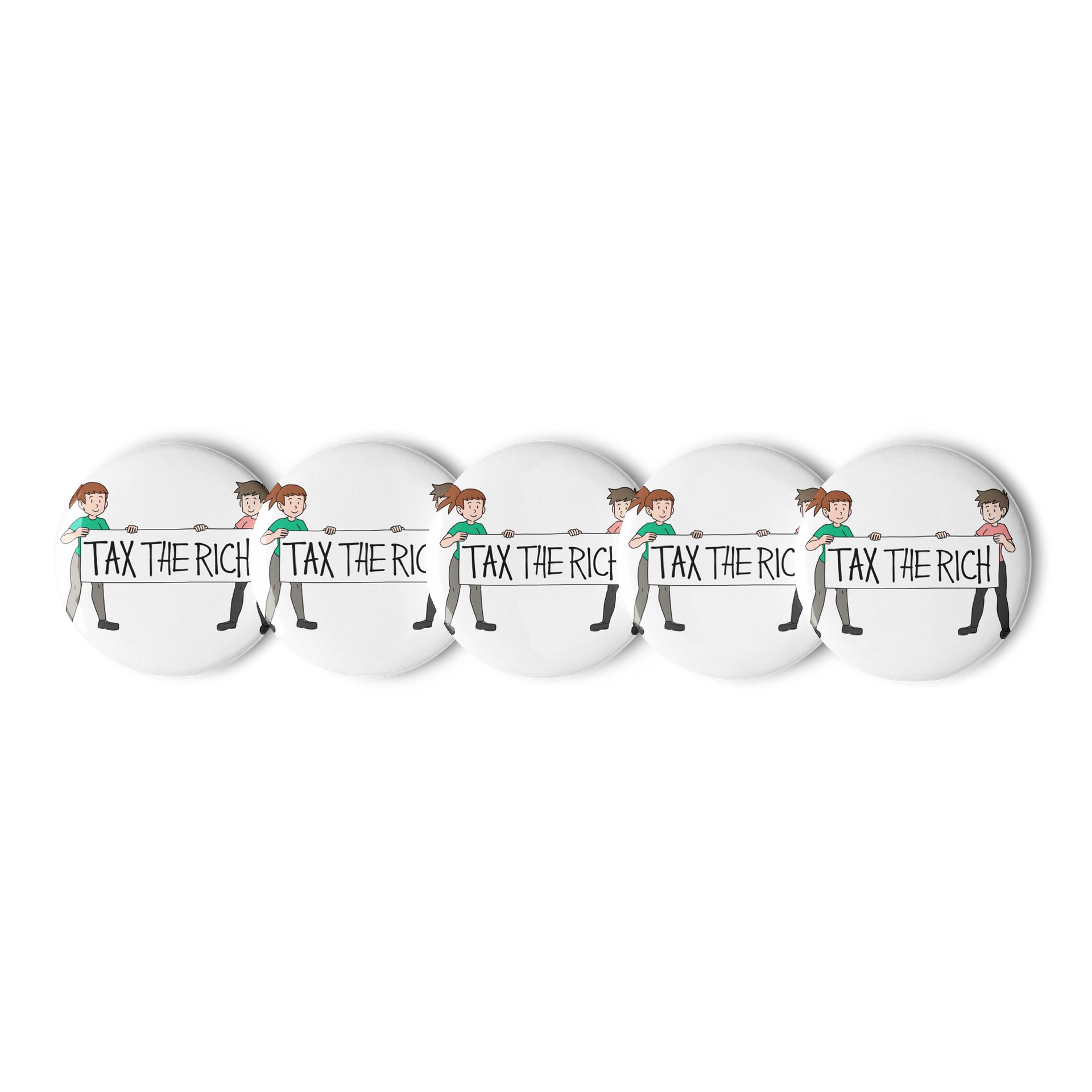 "Tax the rich" banner pins product image (1)