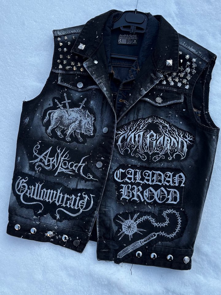 1 of 1 Hand-Painted "Epic Black Metal" Battle Vest (Summoning / Agalloch) product image (1)