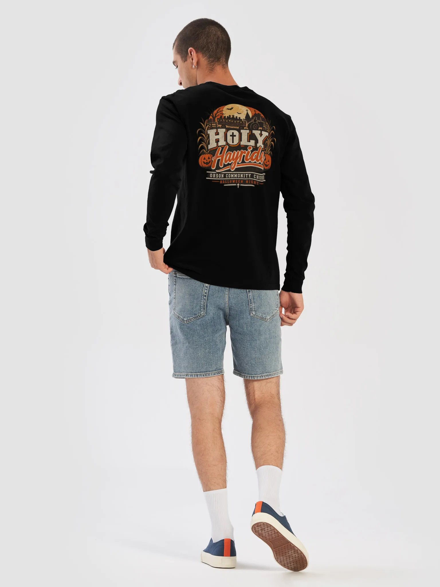 Holy Hayride – Orson Inspired Halloween Long Sleeve T-Shirt product image (8)