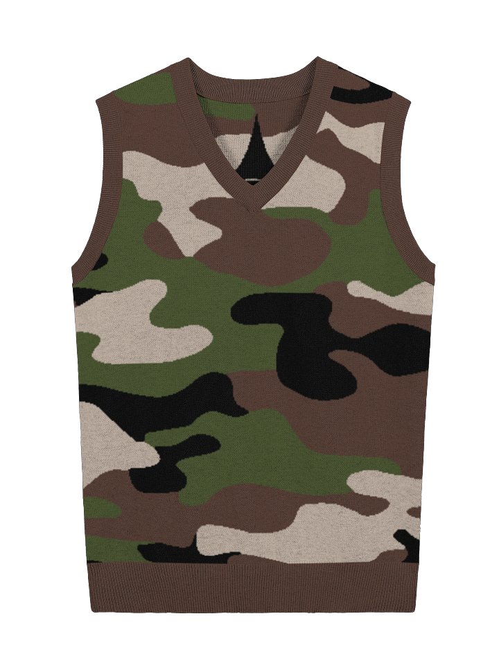 F&F Camo Knitted V-Neck Vest product image (1)